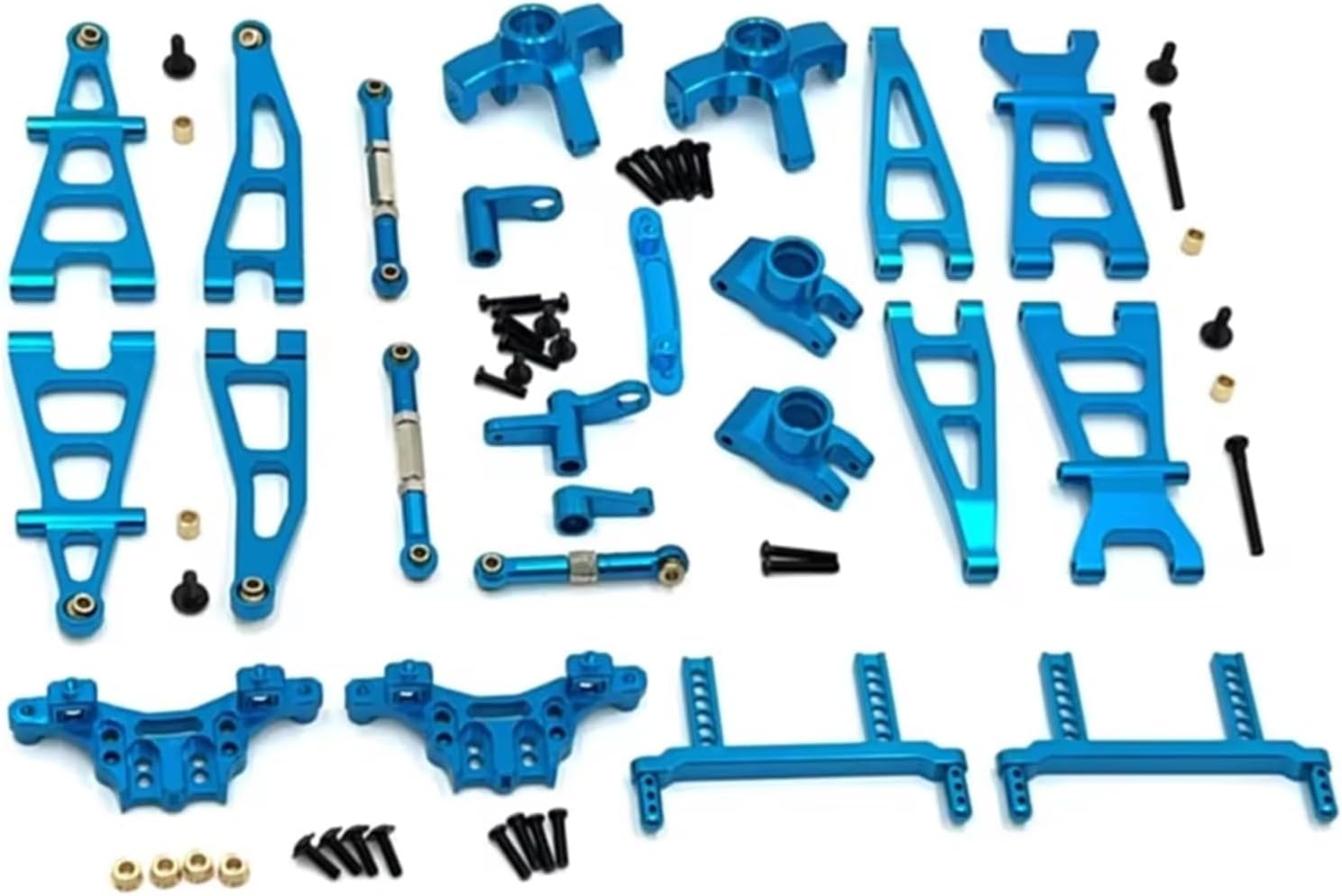 Compatible with KYAMRC G161 G162 G169 1/16 RC Car Parts Accessories Metal Steering Cup Suspension Arm Shock Tower Link Body Post Kit RC Car Upgrade Parts(Blue)