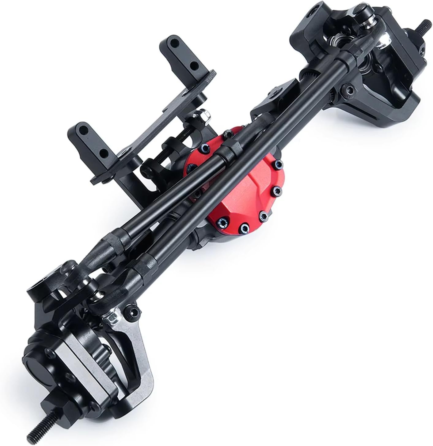 Compatible with Axial for SCX10 90046 90047 1/10 RC Crawler Car Upgrade Parts Aluminum Front and Rear Straight Complete Portal Axle Set RC Front and Rear Axle(1Set)