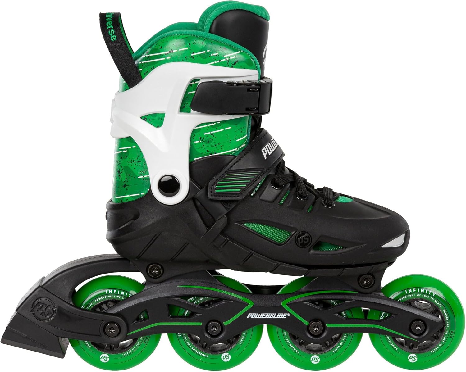Powerslide Universe 940690 Inline Skates 4 W Green Adjustable for Children ABEC 7 Bearings