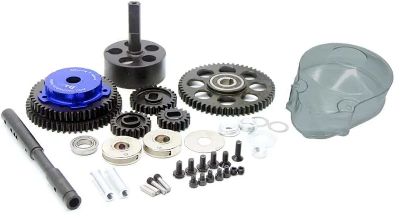 RC car Components Compatible with for Racing for HPI for ROVAN KINGMOTOR for Baja 5B 5T 5SC 1/5 RC Car Parts 3 for Speed Transmission Gear Kit Gear Cover(Blue)