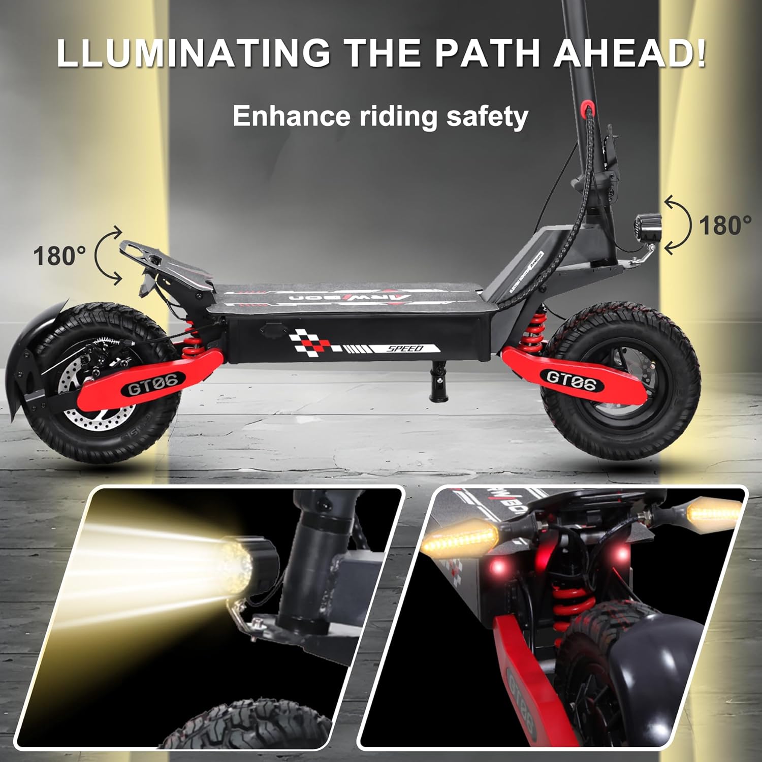 DOF Electric Scooter Adults, 1200W 48V 13AH E Scooter Off Road Dual Brake System Folding Commuter, 11