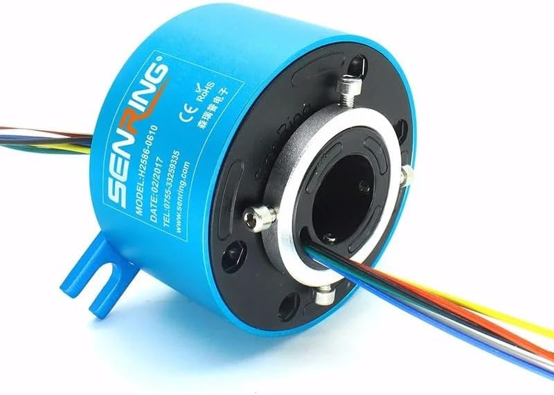 1PCS Through Hole Slip Ring 2/6/12/18/24 Channels 2A/5A/10A Current Slipring Hollow Rotate Connector Hole 8-100mm Conductive Rings(12.7X56mm 6CH 10A)