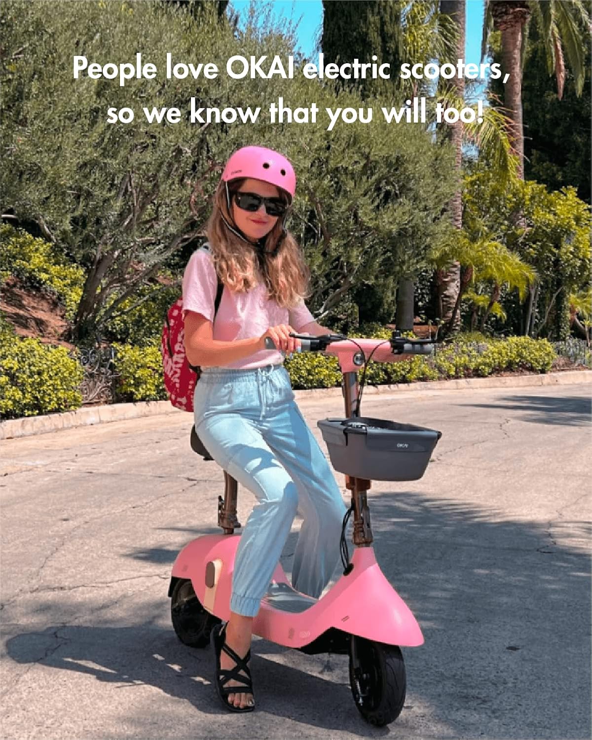 OKAI Ceetle Electric Scooter with Seat, Up to 35 Miles Range 15.5MPH, Stylish Moped Scooter for Adults,10 inch Vacuum Tires, UL 2272 Certified, EA10C Pro