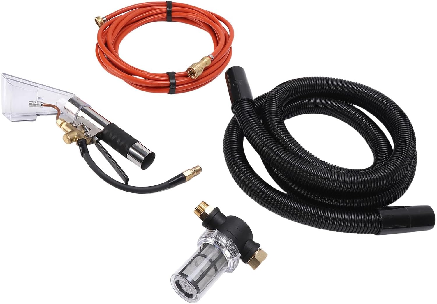 BAFOVY Extractor Hose Kit with Steam Injection, Stainless Steel Carpet Cleaner Tool for Sofas Mattresses Car Seats, 105.5oz Lightweight Design with 11 Accessories for Deep