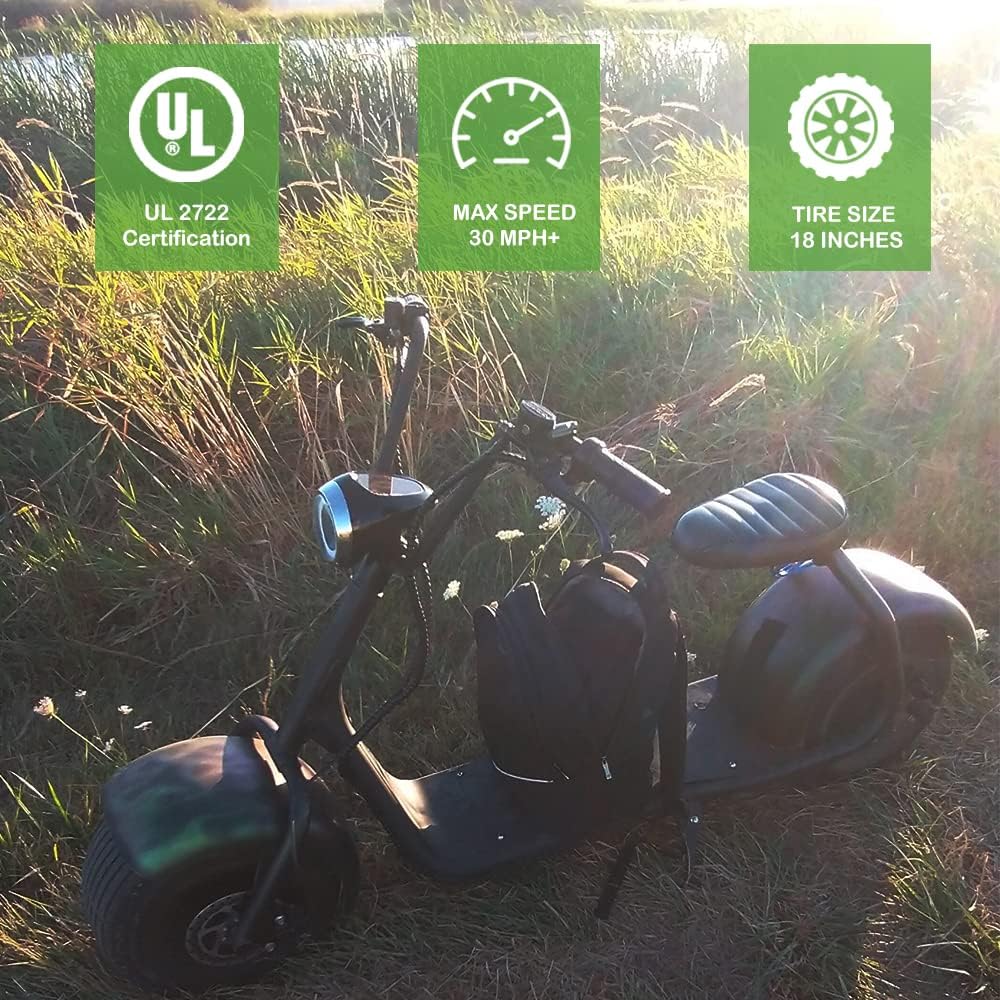 TOXOZERS 2000w Motor Lithium Electric Scooter for Adults, Fat Tire Electric Scooter with Seat, LCD Display, Bright LED Headlight, Hydraulic Front and Rear Brakes and Wide Deck