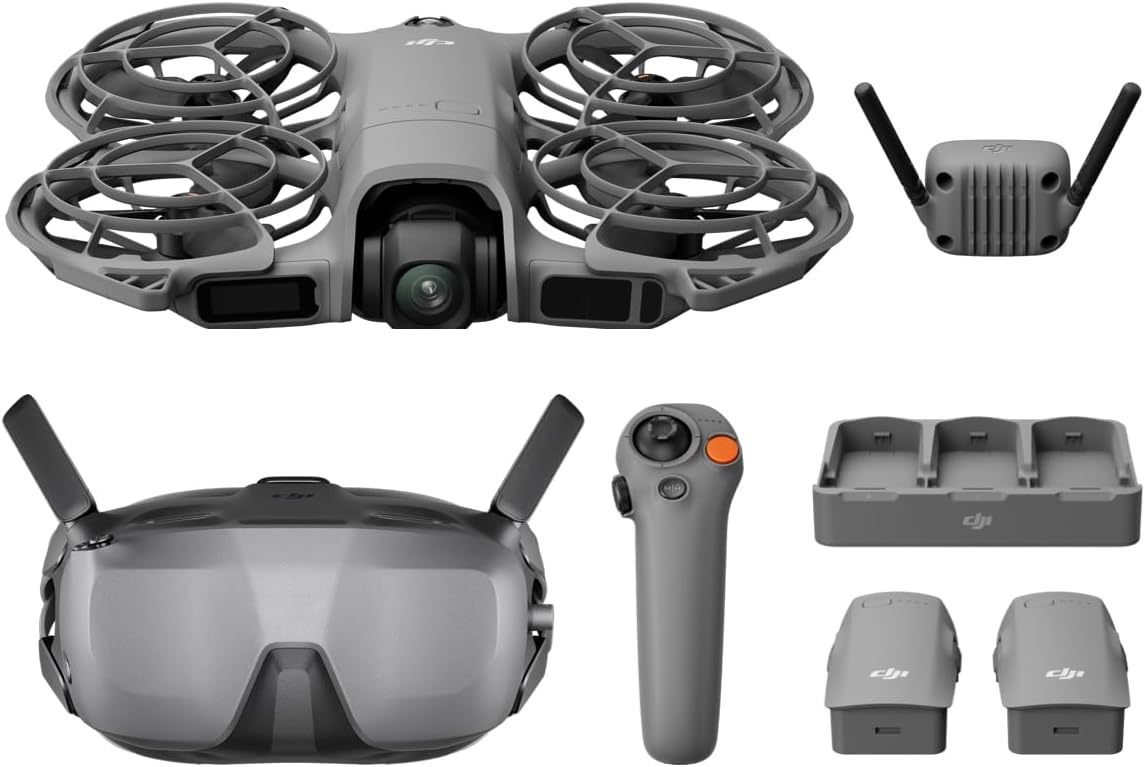 DJI Neo 2 Motion Fly More Combo With RC Motion 3 & Goggles N3, Stable Transmission With Digital Transceiver, 4K Drone for Beginners, FPV Flying, 3 Batteries