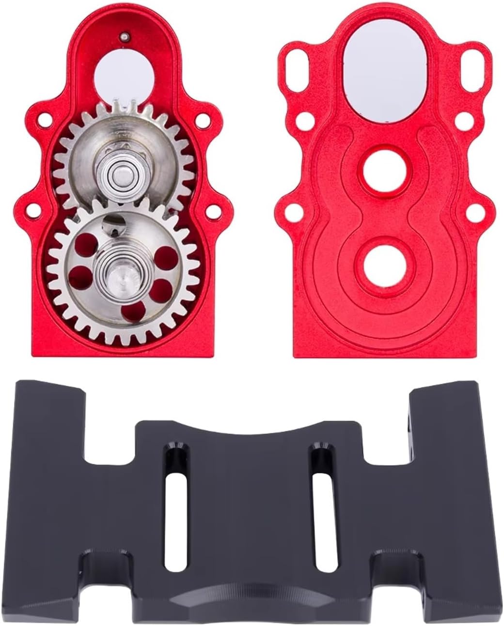 RC Spare Part Compatible with Traxxas for SCX10 for TRX4 for Defender for Axial 1/10 RC Crawler Car Upgrade Parts CNC Aluminum Alloy Vertical Gear Box(Red)