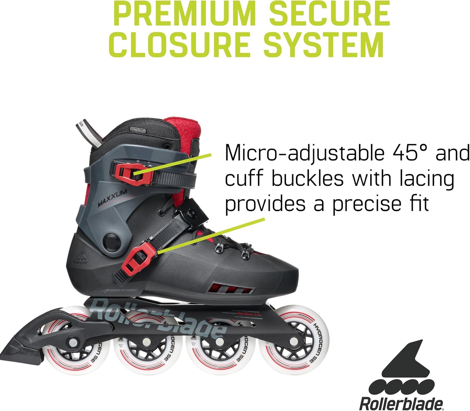 Rollerblade Maxxum XT Men's Adult Urban Inline Skate, Black and Red, Performance Inline Skates