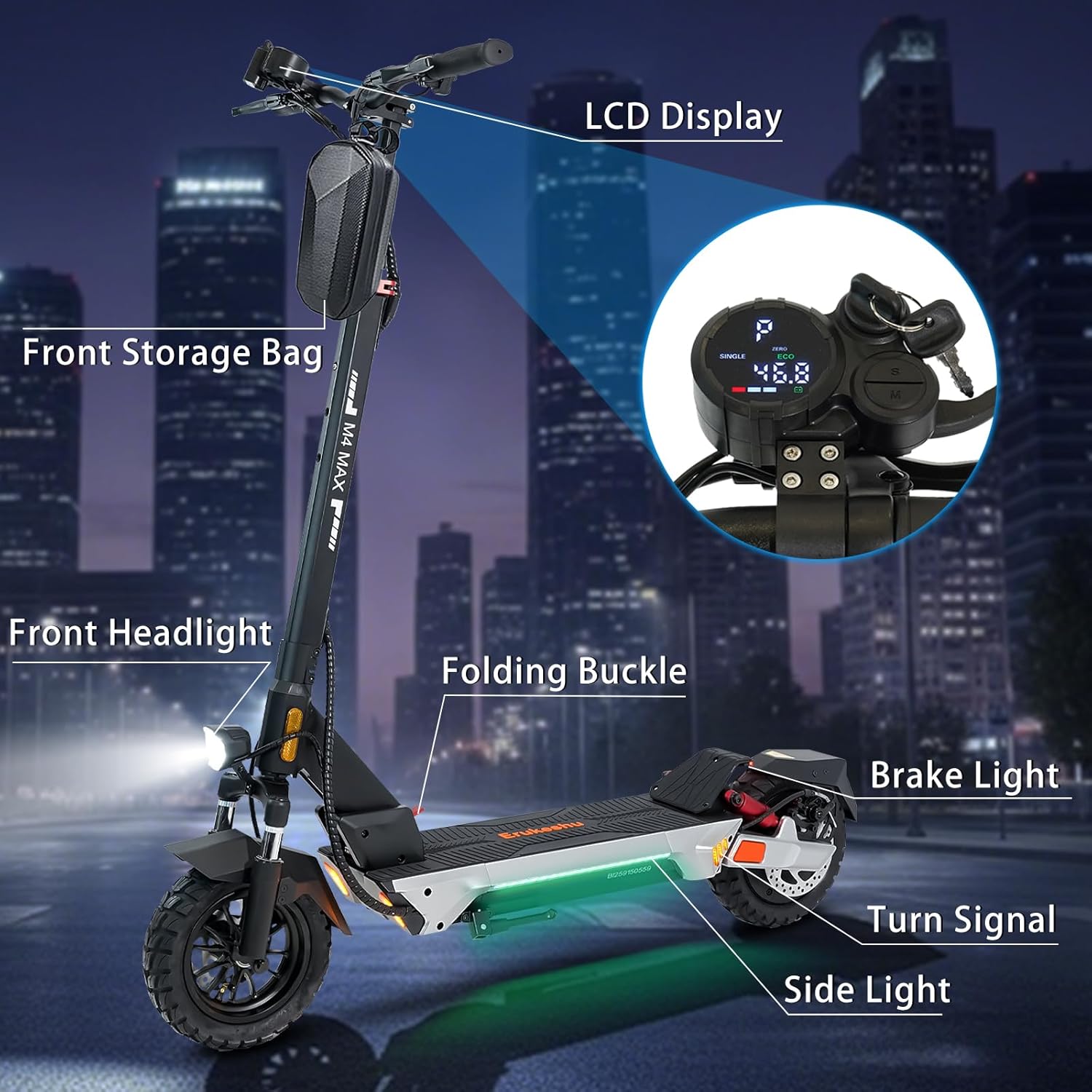 Electric Scooter Adults 1600/2000W Motor 50 Miles Long Range & 30/35 MPH Top Speed 10