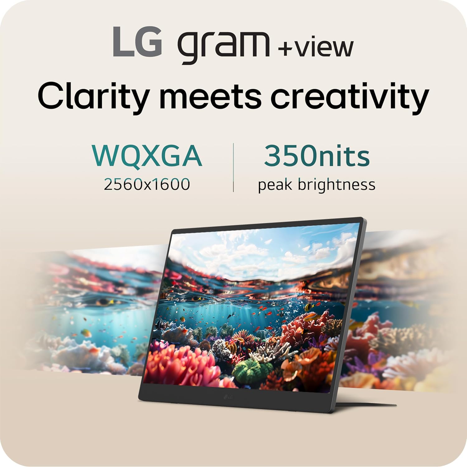 LG gram +View 17-inch Lightweight, Portable WQXG (2560x1600) Anti-Glare IPS Monitor, 16:10 Aspect Ratio, up to DCI-P3 99% Color, Built-in Speaker, USB Type-C, DisplayPort, mini HDM - Titan Silver