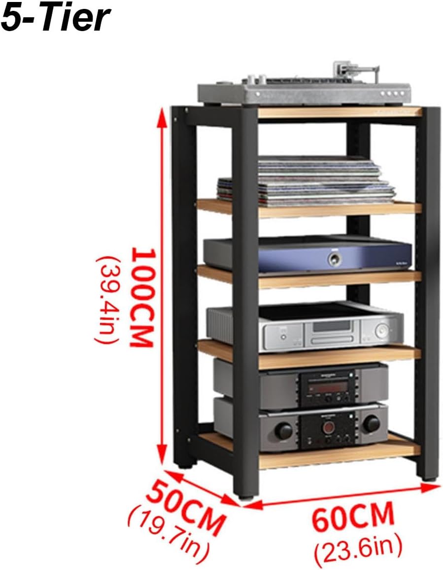 5-Tier AV Media Stand Corner Shelves 60x50x100cm