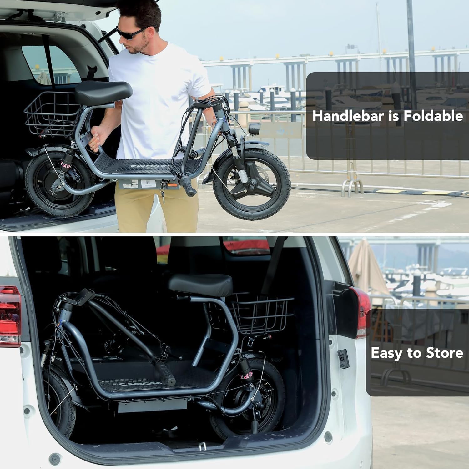 Caroma Electric Scooter for Adults with Seat, 800/1200W Motor, Max 30Miles Ranges&20Mph, 14