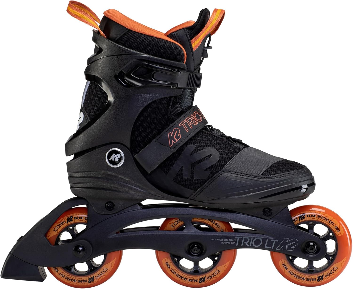 K2 Trio LT 100 Black Orange Mens Urban Inline Skates
