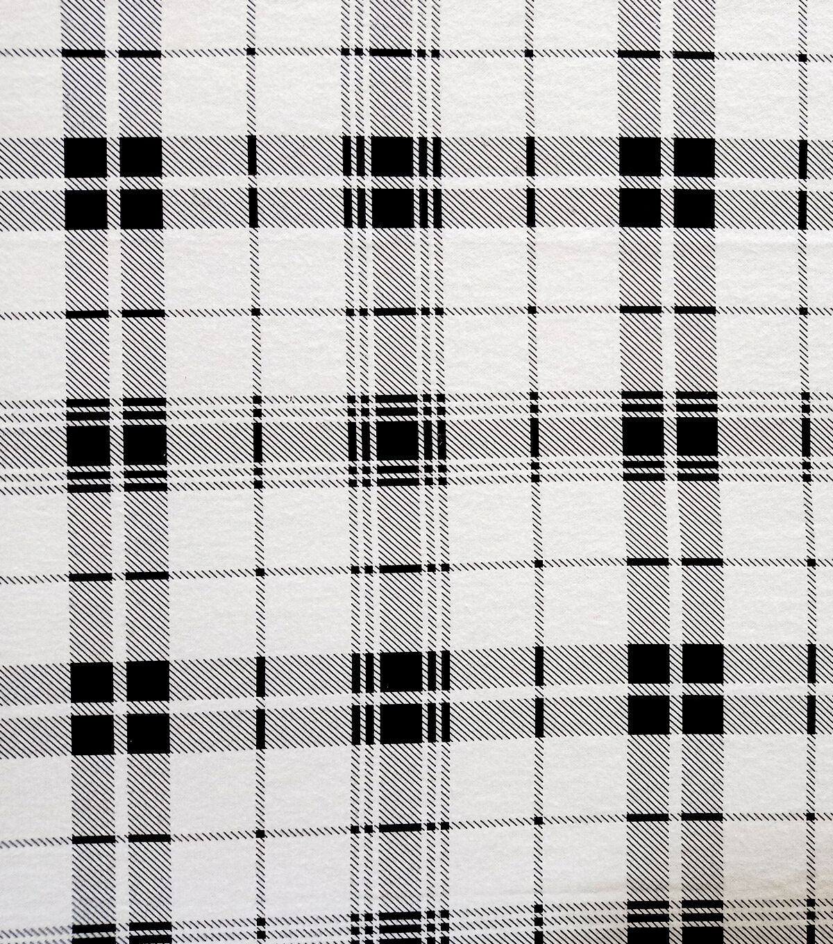 White Black Box Plaid Super Snuggle Flannel Fabric