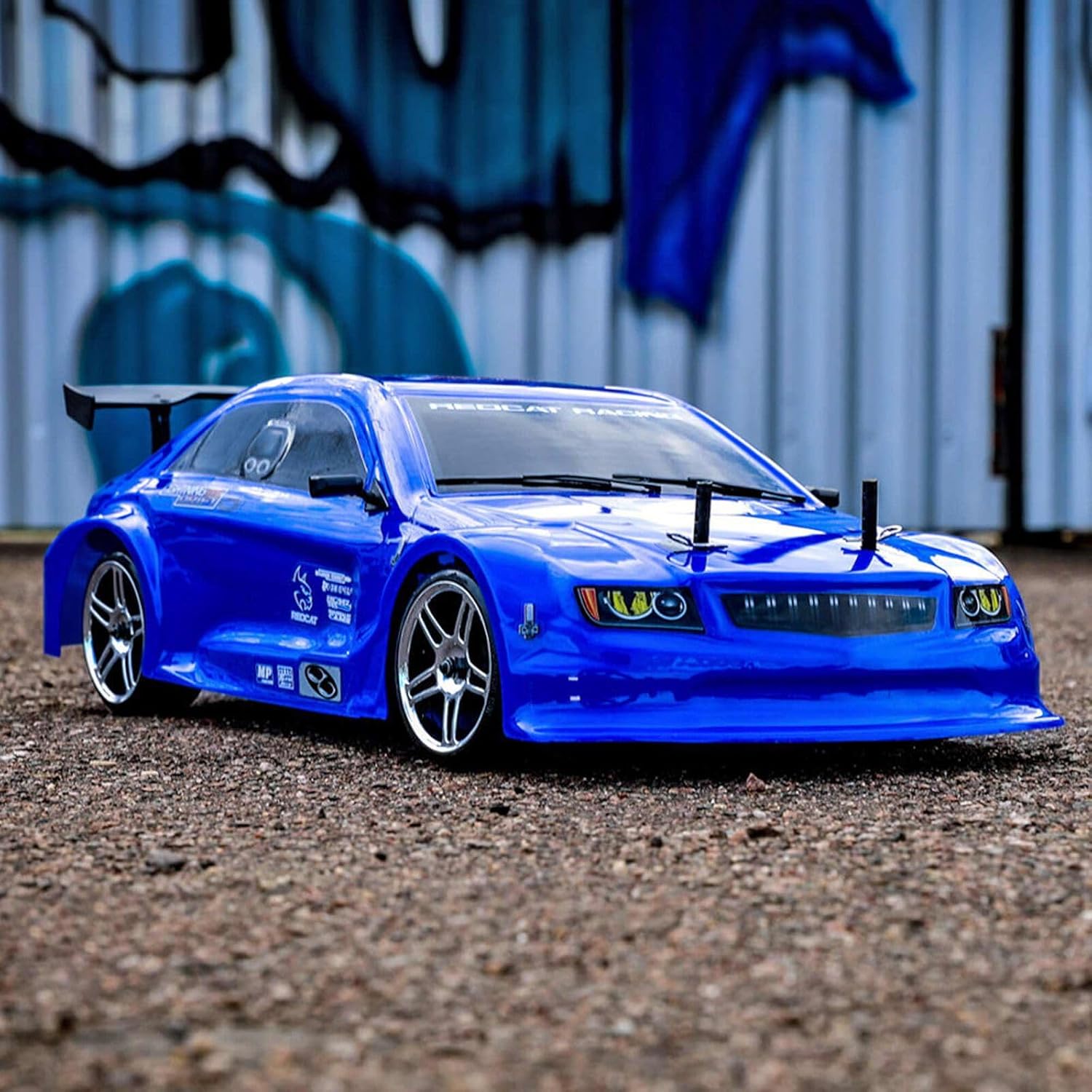 Redcat Racing Lightning EPX RC Drift Car 1/10 Scale 4WD with 2.4GHz Radio, 19T Brushed Motor, Tunable Suspension, Remote Control Car with Battery and Charger - Metallic Blue