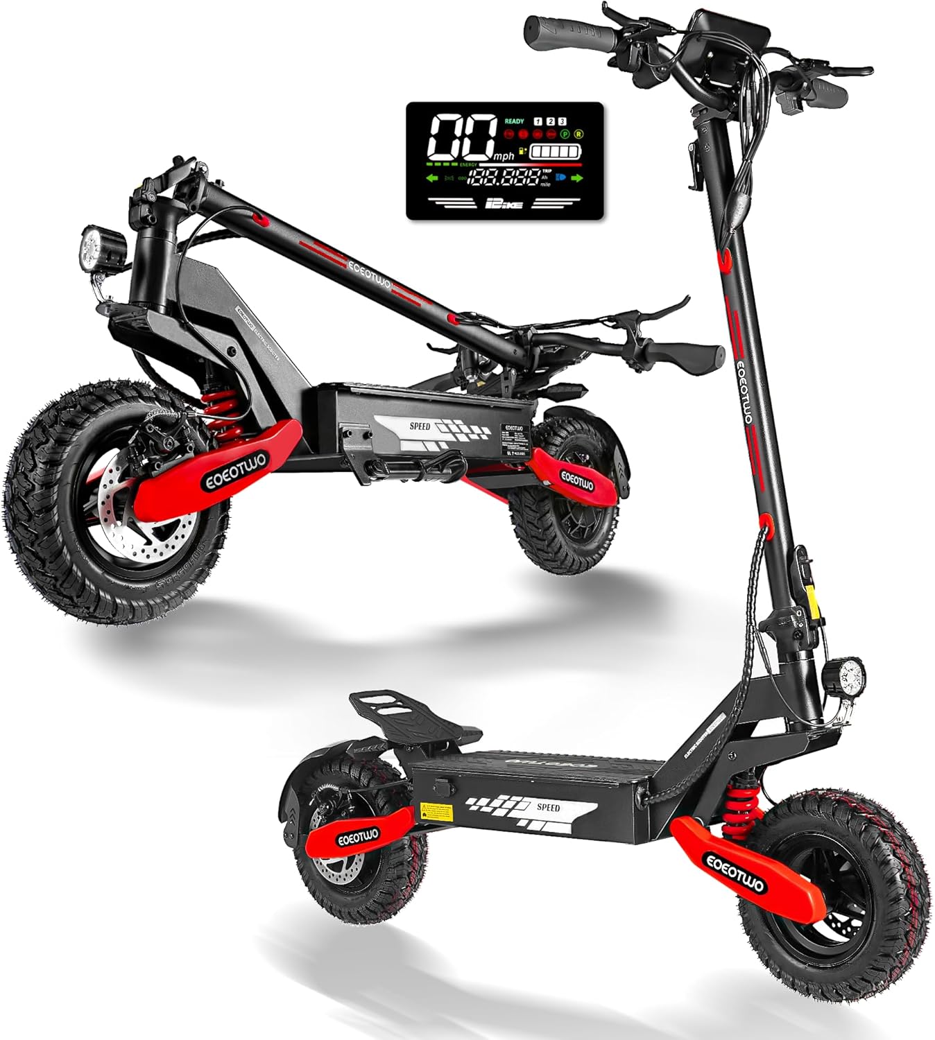 Adults Electric Scooter,Fast Electric Scooter, 25-45Miles, Off-Road eScooter w/Larger LED Display, 1200W/2400W, 30MPH, Foldable Motorized e-Scooter 11