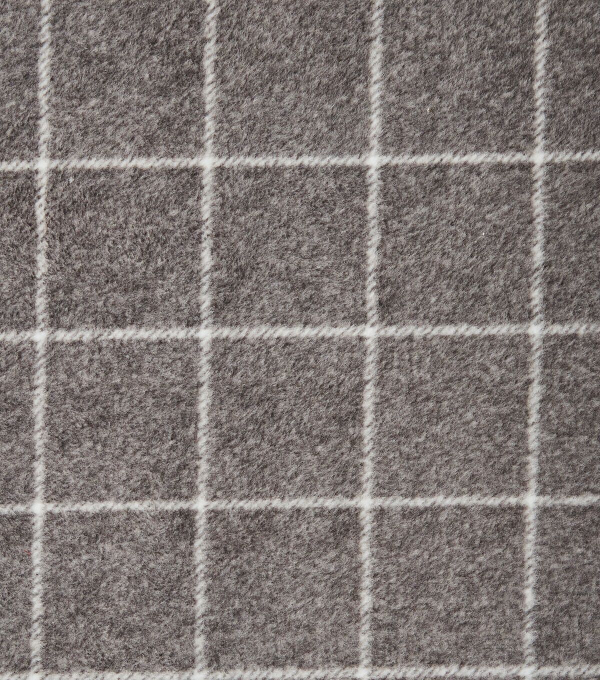 Eddie Bauer Gray Windowpane Premium Fleece Fabric