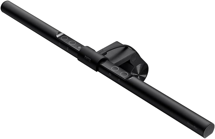 BenQ Screenbar E-Reading LED Computer Monitor Light Lamp with Auto-Dimming and Hue Adjustment Features, Matte Black USB Powered Office Lamp (ScreenBar_Black) Complements with Backlight/RGB setups