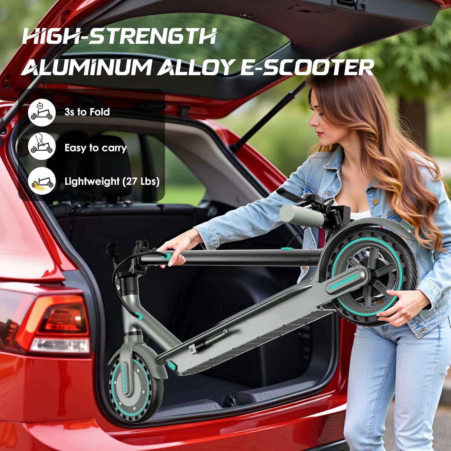 Electric Scooter for Adults, 350W Motor, 19 Mph Max Speed, 21 Miles Range, E-Scooter with 8.5