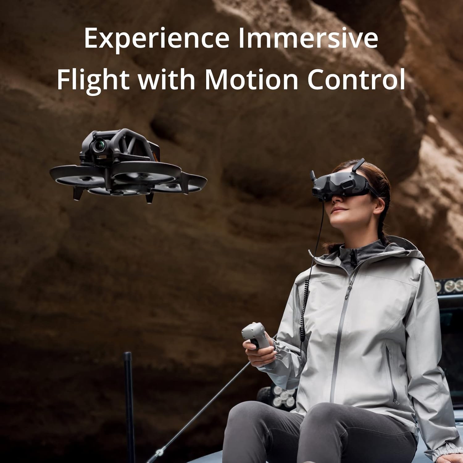 DJI Avata Pro-View Combo (DJI Goggles 2) - First-Person View Drone UAV Quadcopter with 4K Stabilized Video, Super-Wide 155° FOV, Built-in Propeller Guard, HD Low-Latency Transmission