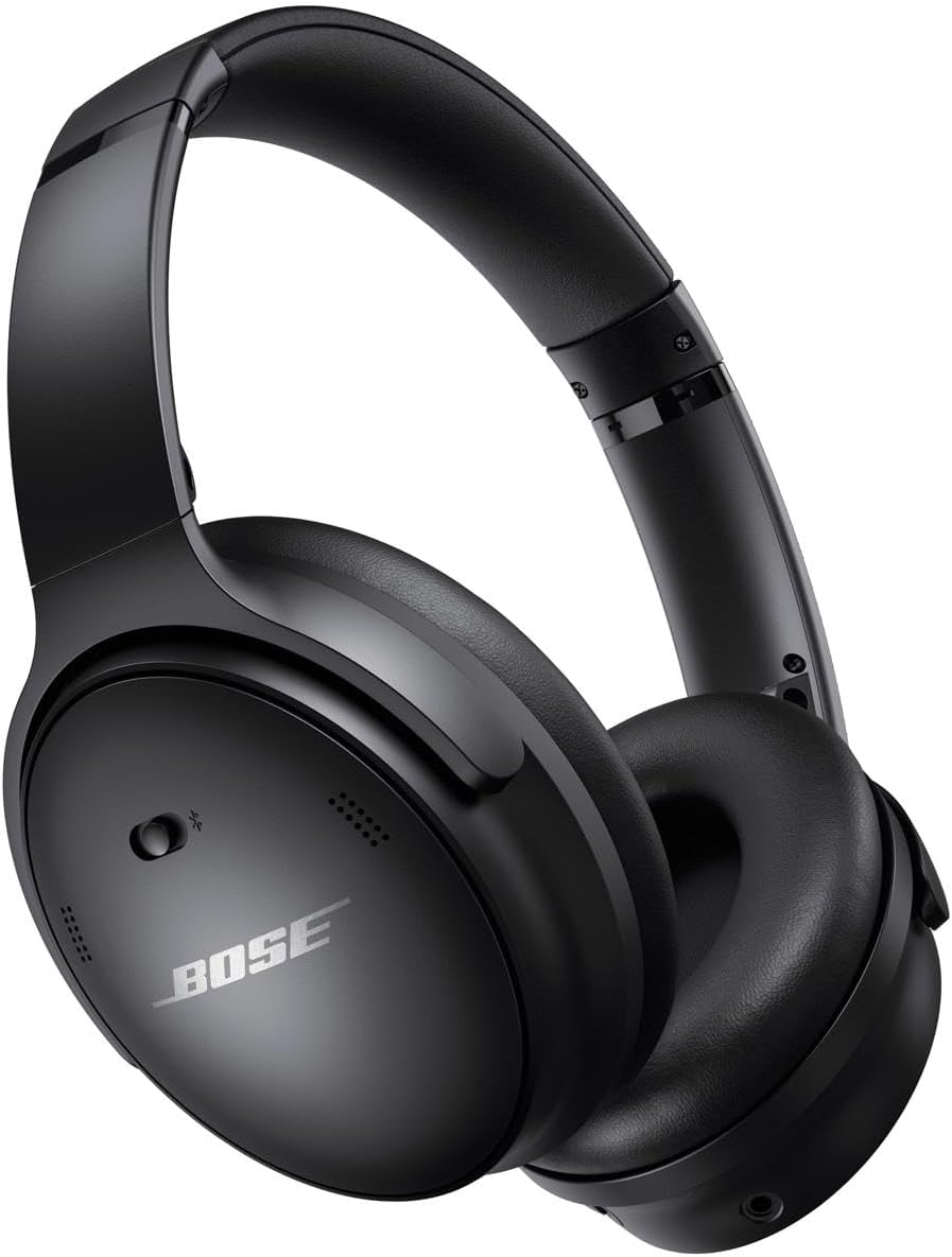 Bose QuietComfort 45 Wireless Bluetooth Noise Cancelling Headphones, Over-Ear Headphones with Microphone, Personalized Noise Cancellation and Sound, Bundle Portable Wireless Charger