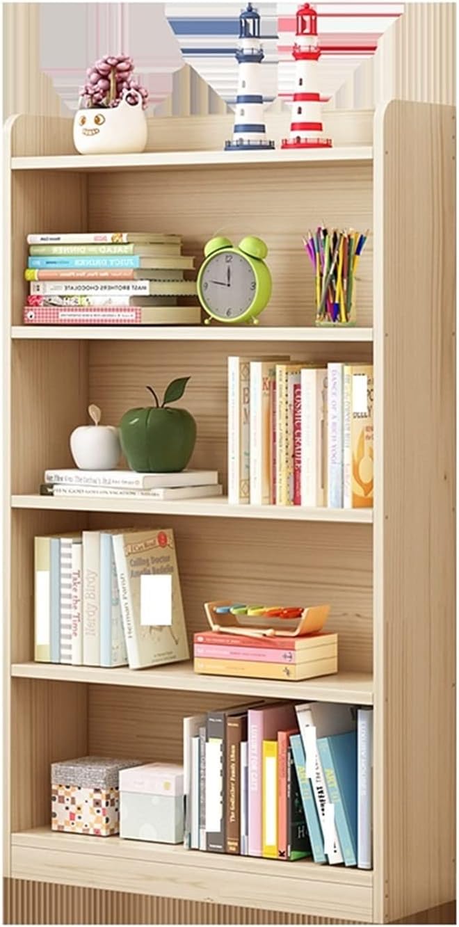 QTBH Bookshelf Wooden Bookshelf Floor Standing Bookcase Bookshelf Storage Shelf Modern Home Student Children Small Bookcase Bookshelf Freestanding Bookshelves Tree Bookshelf (Size : 80 * 24 * 136cm)