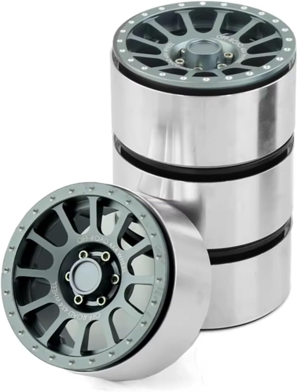 RC Car Parts Compatible with TRAXXAS for TRX4 for Axial for SCX10 for Wraith 1/8 1/10 RC Crawler Car 4Pcs 2.6 Inch Metal Beadlock Wheel Rim Hub