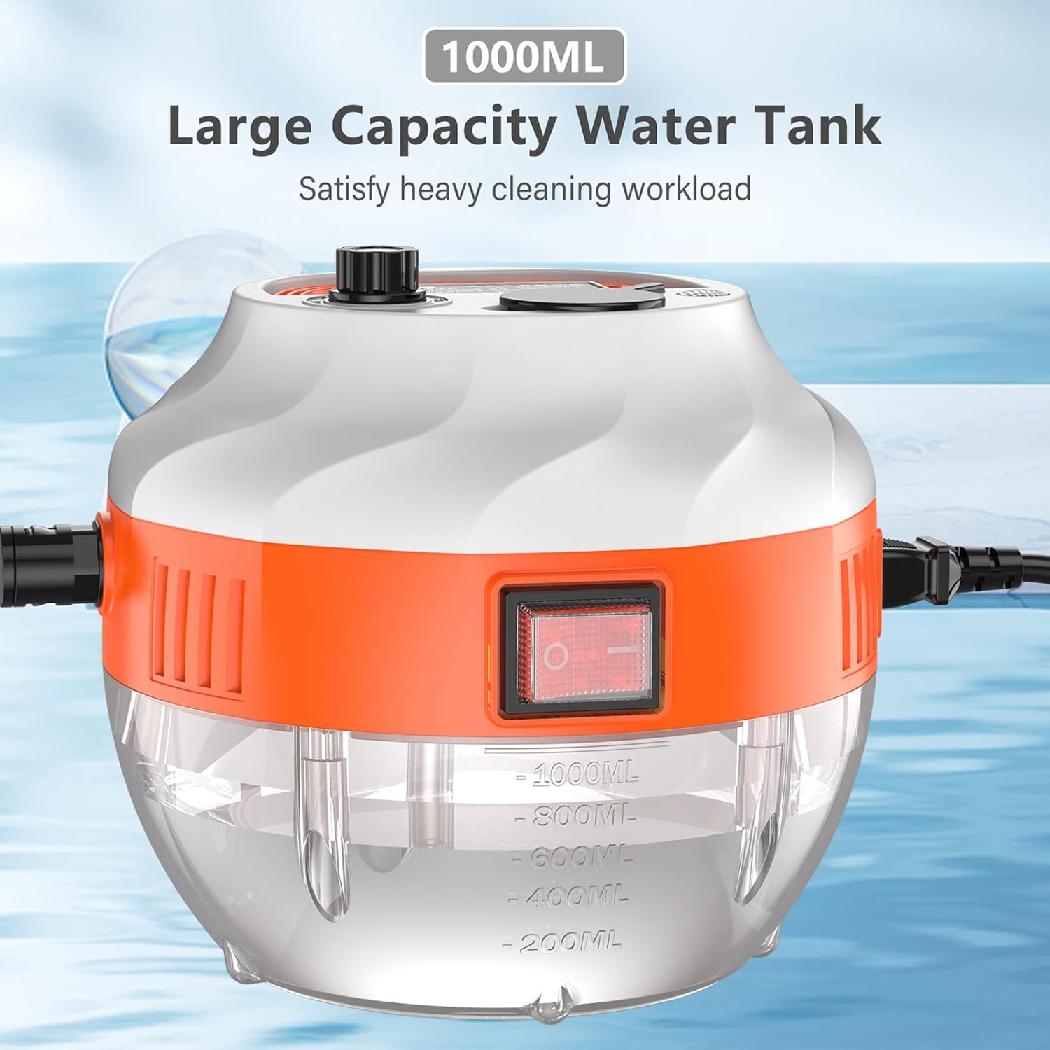 High Temperature Steam Cleaning Machine 2500W Handheld High Pressure Steam Cleaner with 3 Brush Heads 2 Spray Gun and Cleaning kit Tool (E)