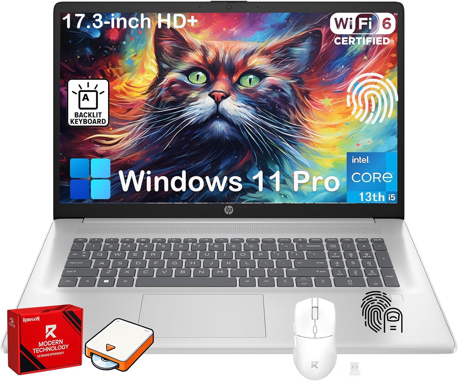 HP 17 Laptop Computer for Business, 8GB RAM, 512GB SSD, Intel 10-Core i5-1334U, 17.3