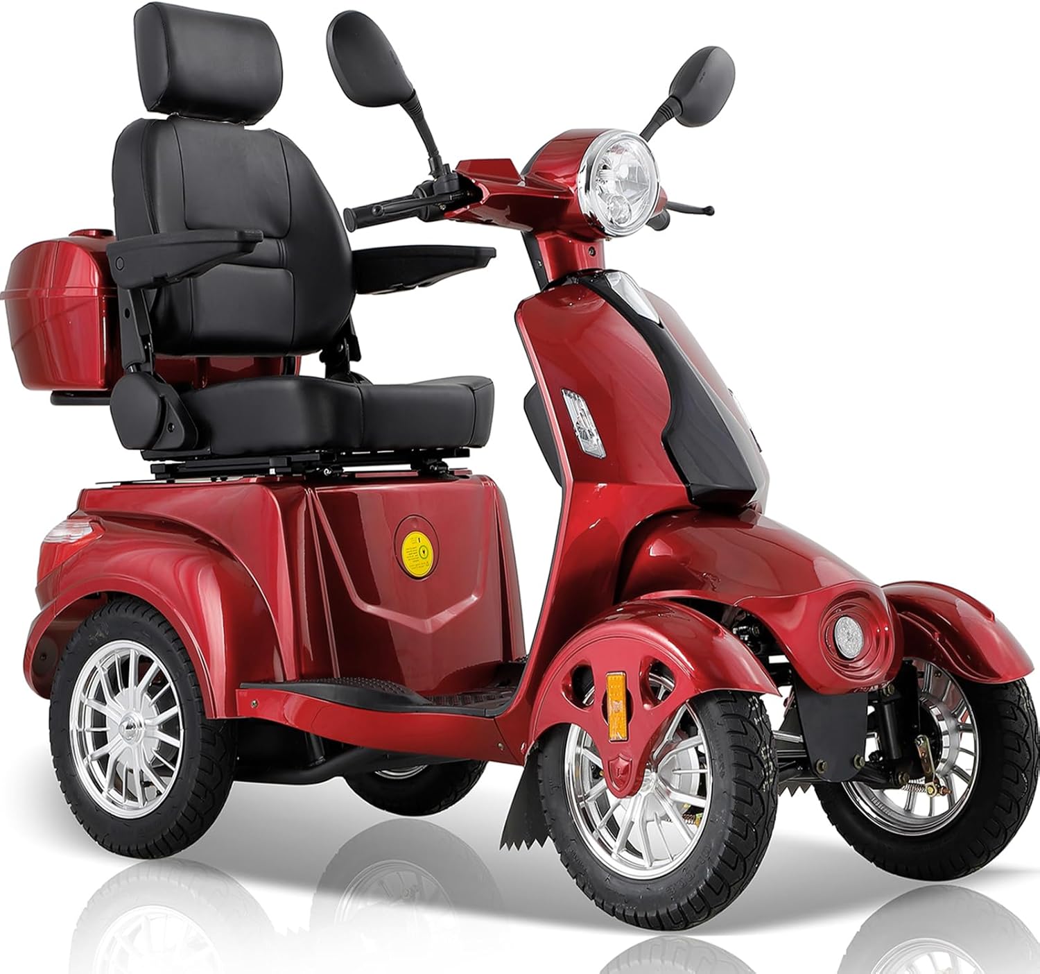 Mobility Scooters for Seniors,Heavy-Duty 4 Wheel Mobility Scooters for Travel,500LBS Capacity 800W All Terrain Handicap Scooters for Adults (Red1-afd)