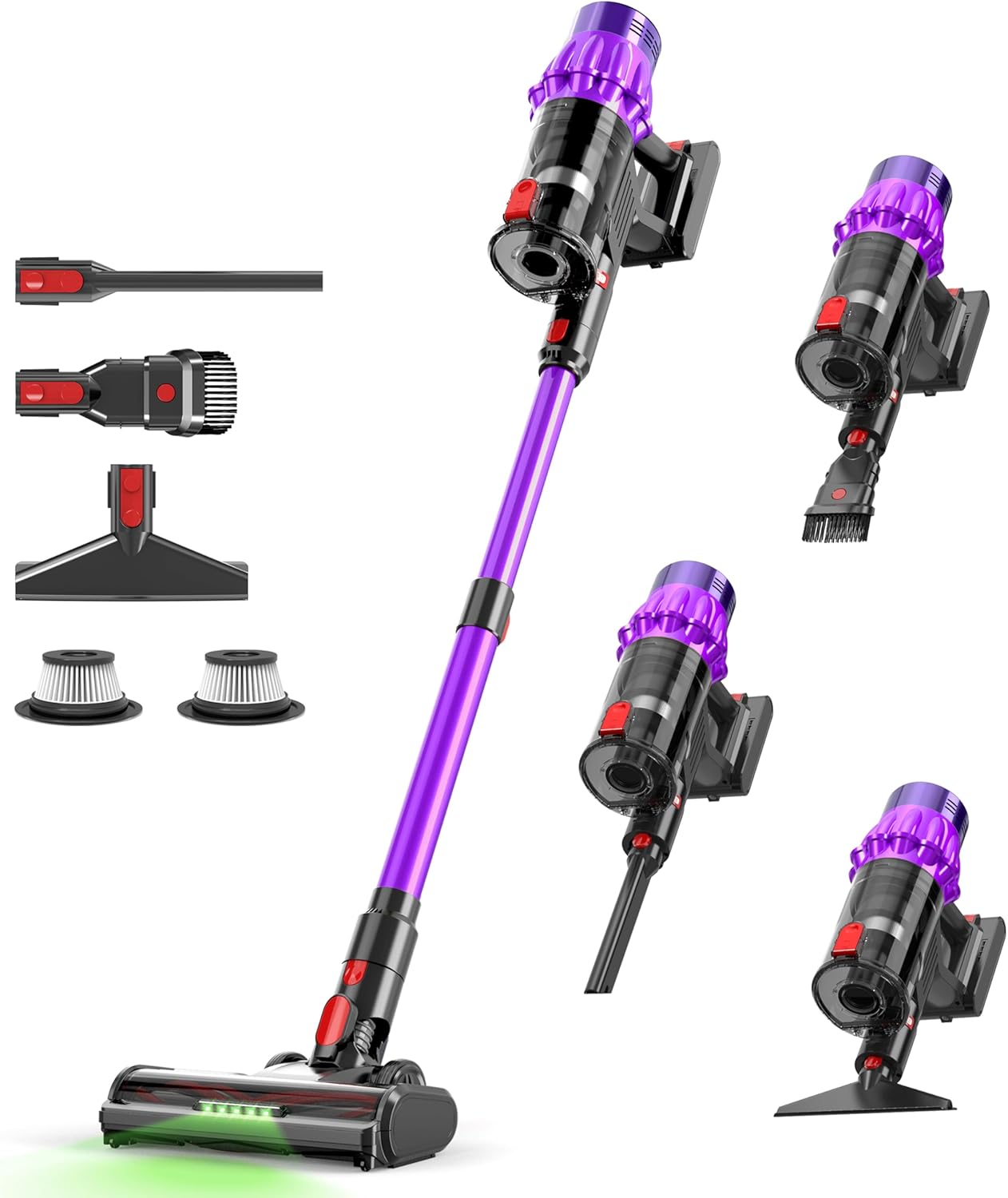 Hotanime Cordless Vacuum Cleaner, 600W 50Kpa 70Mins, Handheld Cordless Vacuum, All Floors/Sofas/Pet Hair (Purple)