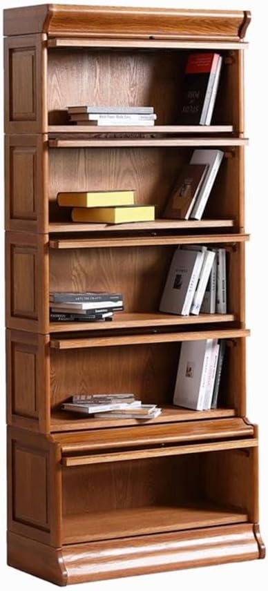 Crafters and Weavers Arts and Crafts 5-Stack Wood Barrister Bookcase in Cherry