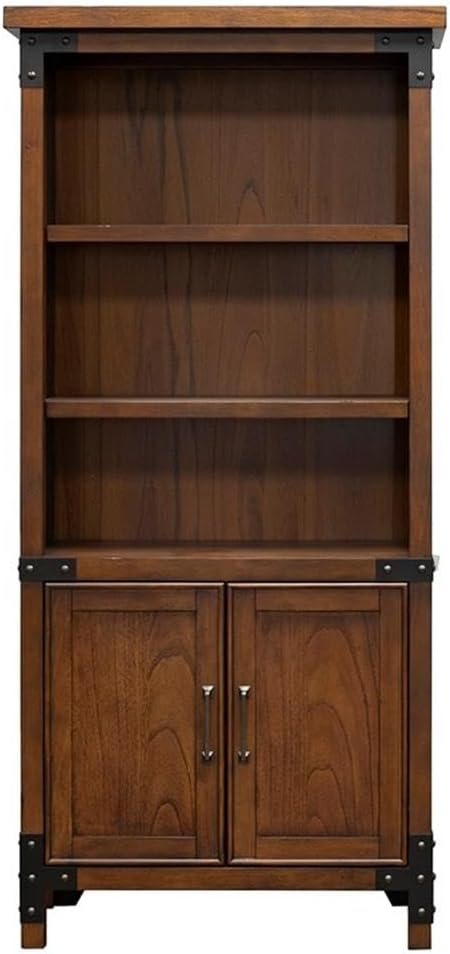 Pemberly Row Rustic Open Wood Bookcase in Brown
