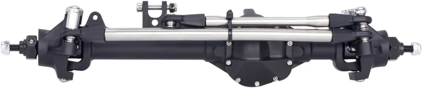 RC Upgrade Accessories for Axial for SCX10 II for VS4-10 1/10 RC Crawler Rock Trucks Parts Construction Front Rear Offset Straight Axle Set Upgrade Car Accessories(Black,Set)