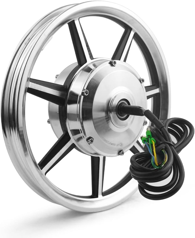 14 Inch 350W Brushless Geared Hub Motor Front Drive Wheel with Screen Thumb Throttle for Scooter Small Bike Bicycle with tire