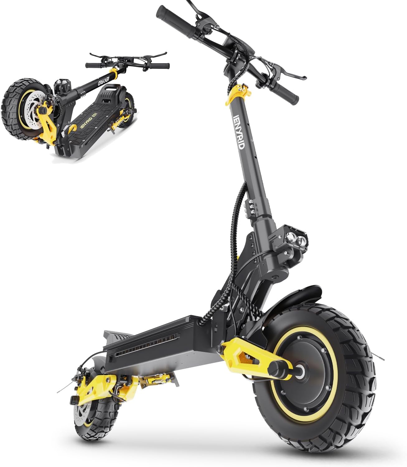 2400W Electric Scooter 20.8Ah Dual Brakes 55KM/H, Septuple Shock Absorbers, 10