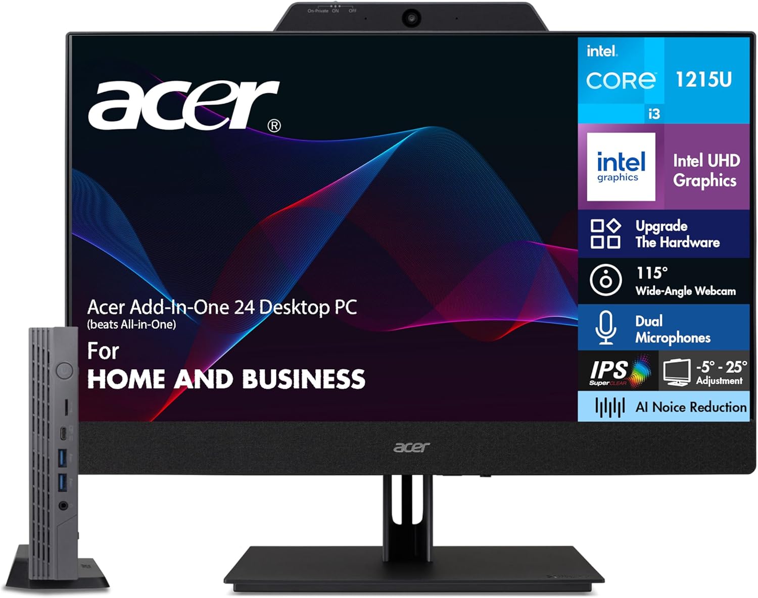 Acer Add-in-One 24 Desktop PC (Beats All-in-One) for Home and Business, Includes 24