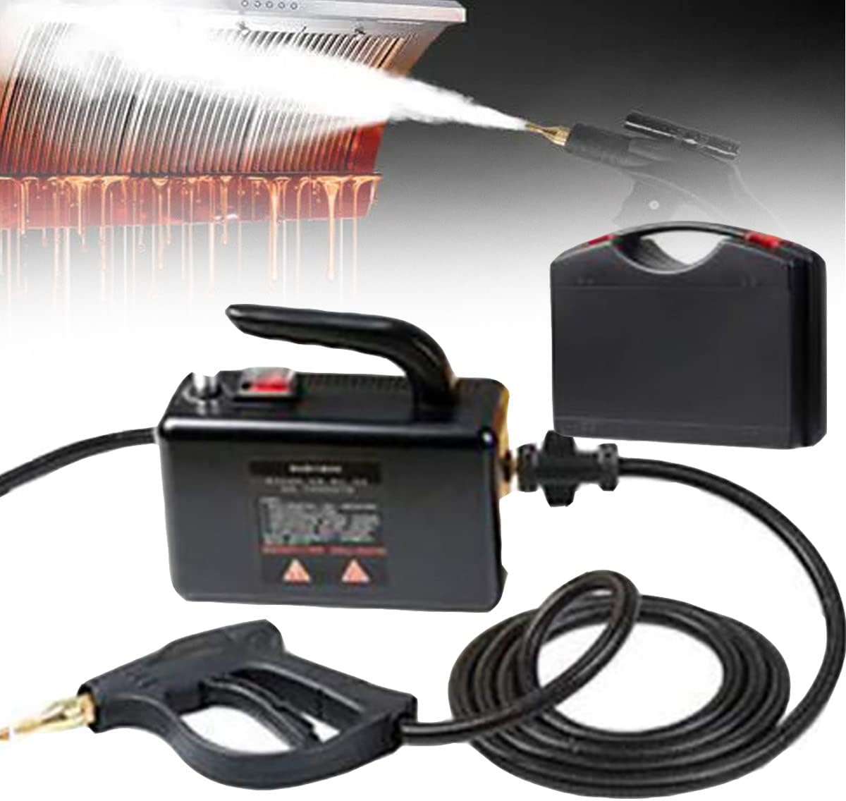 SUNWEII Handheld Steam Cleaner, 2600w Portable High Temperature Multifunction Steam Cleaning Machine for Most Floors, Counters, Windows, Car Seats,Black-WithHandle