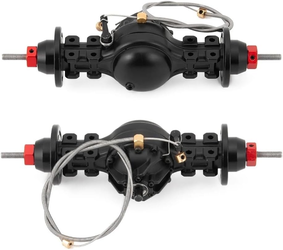 CNC Metal Front and Rear Axle Differential Upgrade Accessory Compatible with Compatible 1/14 RC Trailer Tow Drag(Front and Rear)
