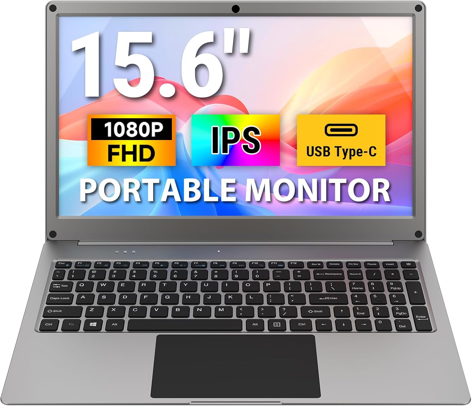 ELECROW 15.6 Inch Portable Monitor with Keyboard, Lapdock 1080P FHD IPS Display with Built-in Battery, USB C External Computer Monitors Compatible with Raspberry Pi, Phone, Mini PC, Mac, Game Console