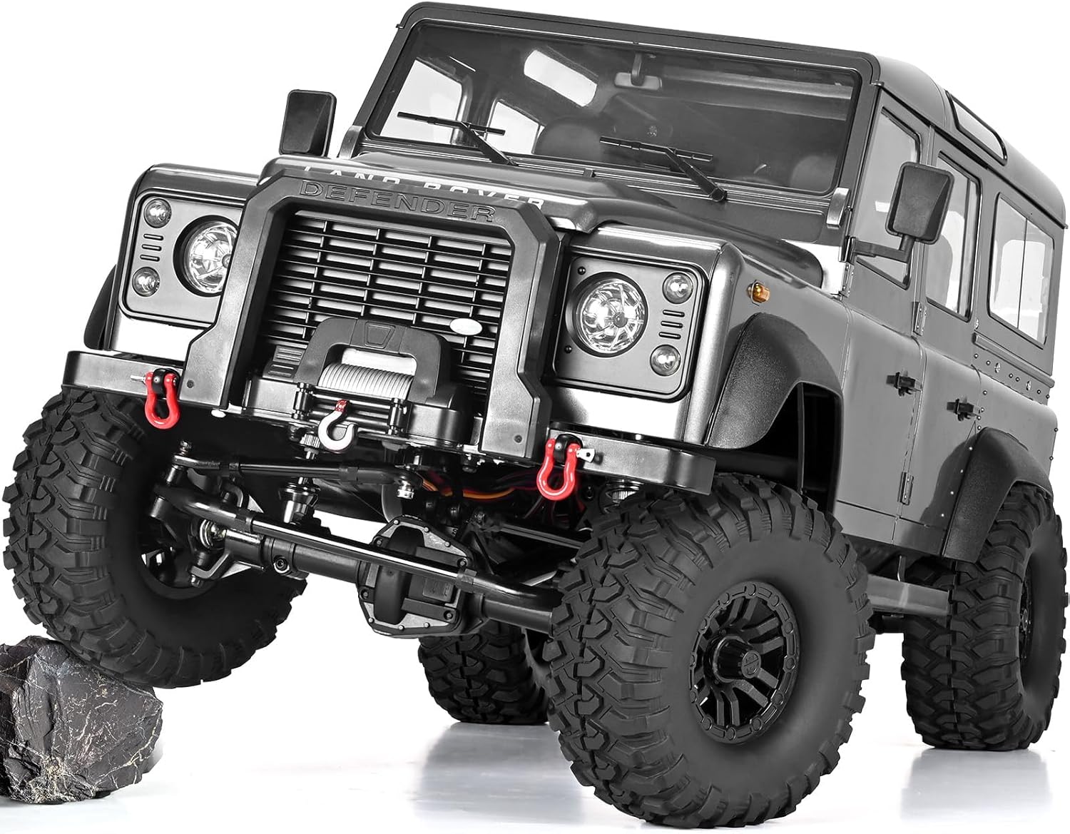 DOUBLE E 1/8 Land Rover Defender D110 RC Crawler Truck, 4x4 Offroad Hobby Grade with 550 Motor, for Adults E101