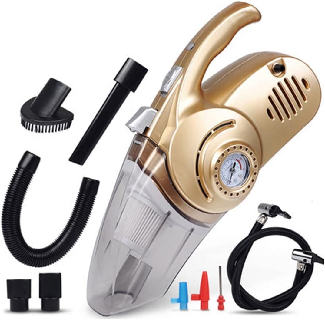 WAGNUS Hard Floor Vacuum Portable Car Vacuum Cleaner Handheld Auto Vacuum 4 in 1 Car Air Compressor Tire Inflator Air Pump Mini Vacuum Cleaner for Car