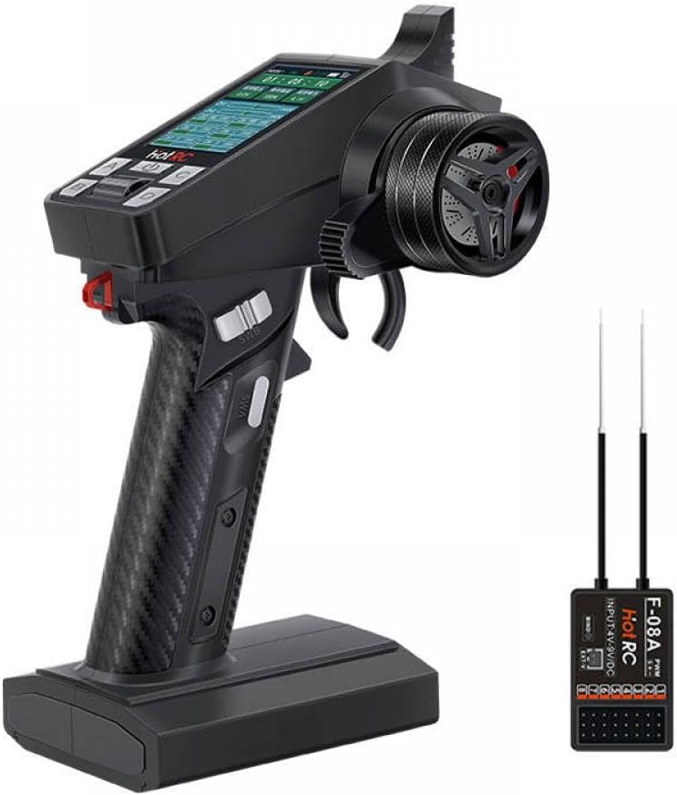 RC CT-8A 2.4G 8-Channel Remote Control Transmitter with F-08A Receiver Compatible with Climbing and Drift Vehicles RC Cars and Tanks(CT-8A Metal)