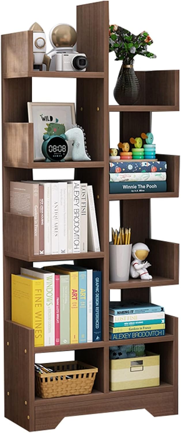 LIDCOM Free Standing Bookshelf Organizer, Narrow Space Bookcase Storage Shelves, Multi-Functional Storage Equipment Open Book Shelf, for Study Room (Size : 9-Tier)