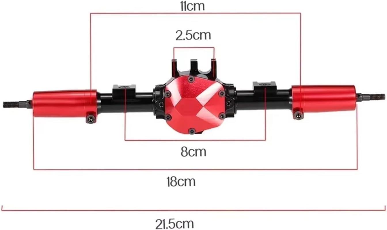 RC Car Parts Compatible with Axial for SCX10 II 90046 90047 1:10 RC Crawler Car CNC Metal Front Rear Axle with Protector Upgrade Parts(Front and Rear)
