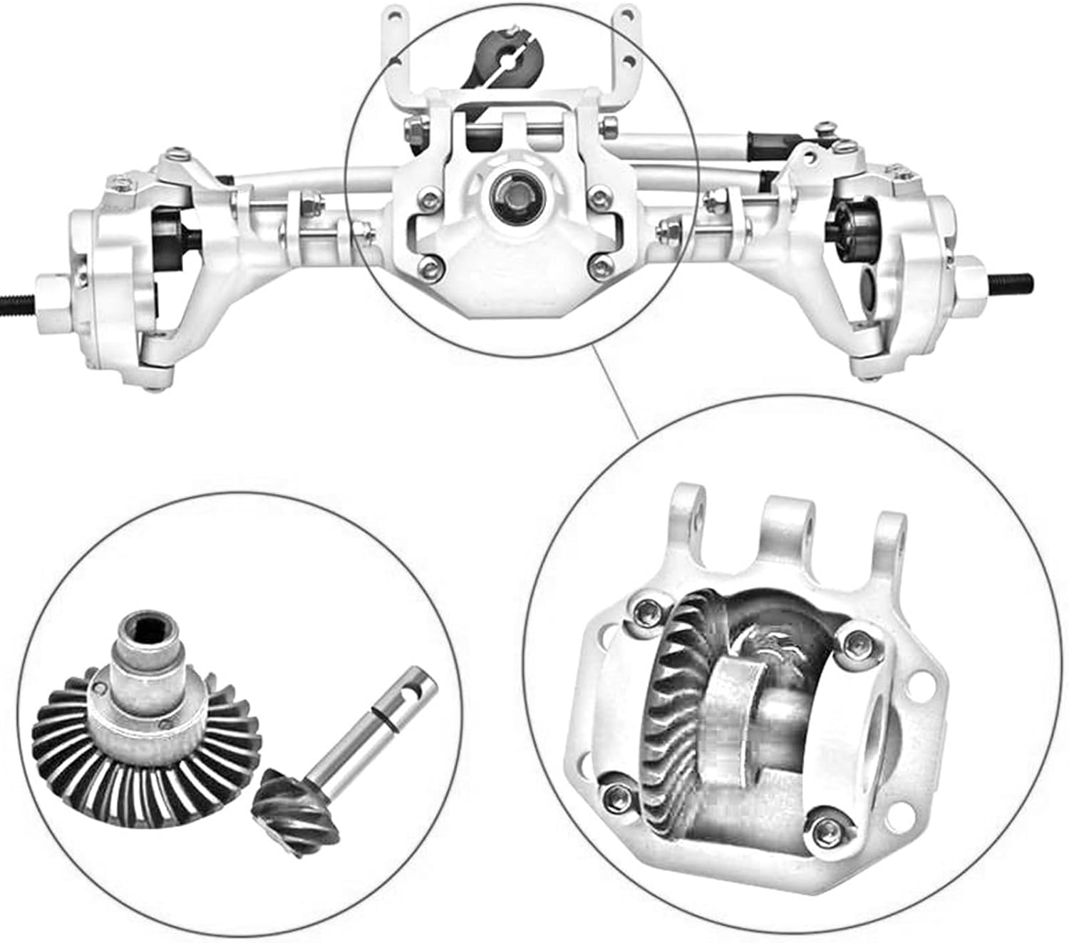 RC Vehicle Axles Compatible with Axial for SCX10 II 90046 for RGT Metal RC Car Axle Set Front and Rear Portal Axle for 1/10 RC Crawler Car Upgrade Parts(Color4)