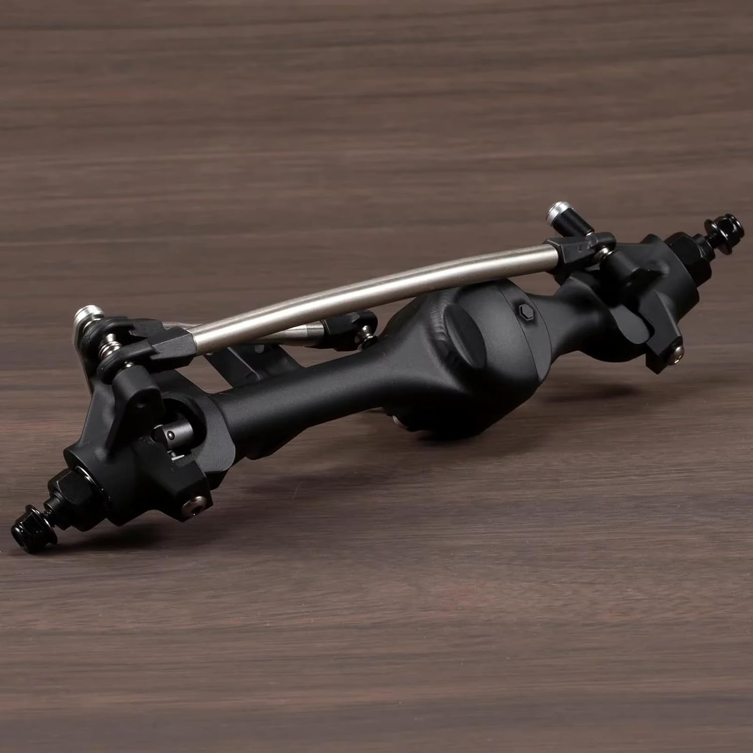 Compatible with Axial for SCX10 II VS4-10 HD44 1/10 RC Crawler Cars Parts Aluminum Front and Rear Offset Straight Axles Set RC Front and Rear Axle(Black)