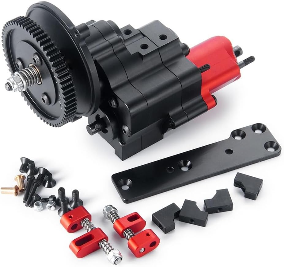 Aluminum 2 Speed Transmission Cutoff Gearbox Compatible with 1/10 RC Crawler Model Cars