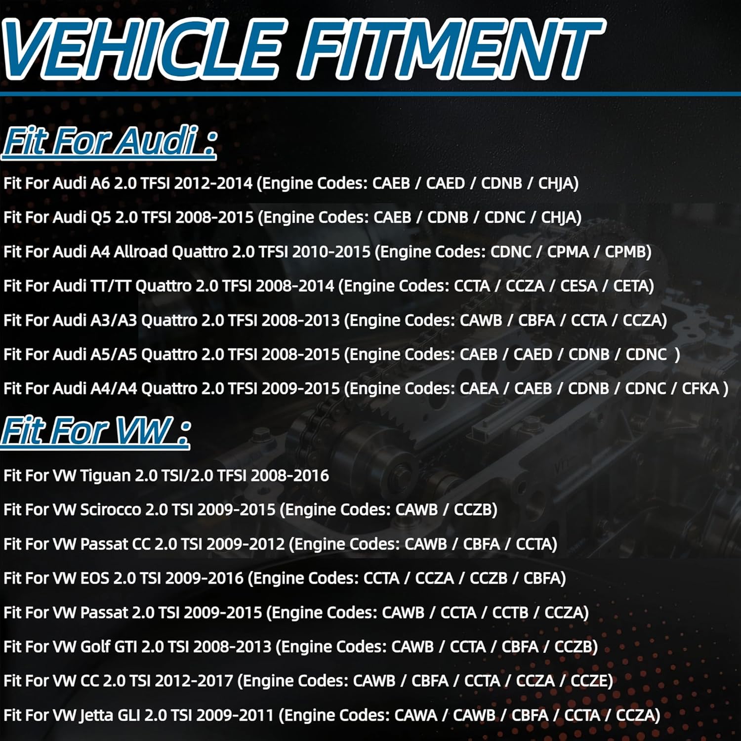 21mm Piston Con-Rods Set Head Gasket Kit Fits for Audi (A3/A4/A5/A6/Q5/TT) & VW (Golf/Jetta/Passat/Tiguan/EOS/Scirocco) – Fits 2.0 TFSI/TSI/CCTA Engines 2008-2017 06H107065AB 06H198401A