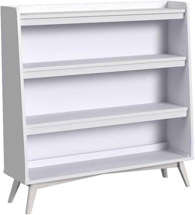 Pemberly Row Contemporary Wood Bookcase in Ash Linen White Finish